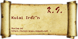 Kulai Irén névjegykártya
